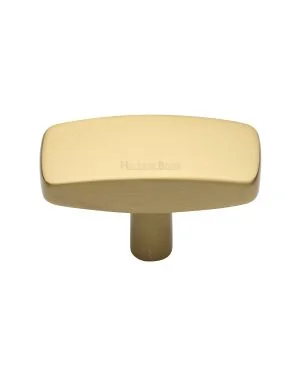 Heritage Brass Cabinet Knob Rectangular Design 47mm Satin Brass finish