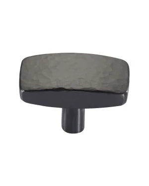Heritage Brass Cabinet Knob Rectangular Hammered Design 47mm Matt Bronze finish