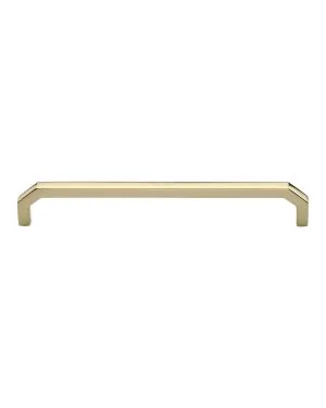 Heritage Brass Cabinet Pull Hex Angular Design 203mm CTC Polished Brass Finish