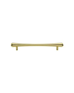 Heritage Brass Cabinet Pull T-Bar Raindrop Design 128mm CTC Polished Brass Finish