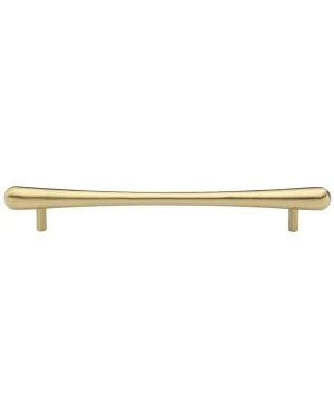 Heritage Brass Cabinet Pull T-Bar Raindrop Design 256mm CTC Satin Brass Finish