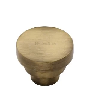 Heritage Brass Cabinet Knob Round Stepped Design 38mm Antique finish