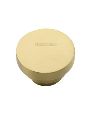 Heritage Brass Cabinet Knob Round Stepped Design 38mm Satin Brass finish