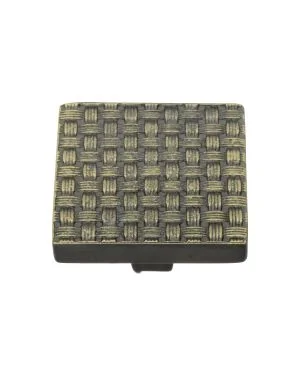 Heritage Brass Cabinet Knob Square Weave Design 38mm Aged Brass finish