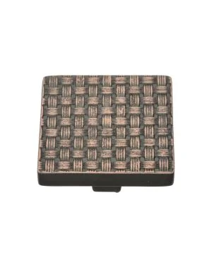 Heritage Brass Cabinet Knob Square Weave Design 38mm Aged Copper finish