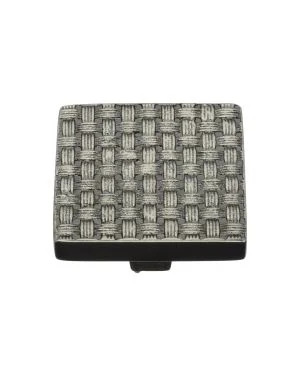 Heritage Brass Cabinet Knob Square Weave Design 38mm Aged Nickel finish