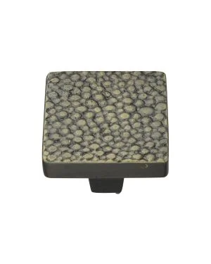 Heritage Brass Cabinet Knob Square Stingray Design 32mm Aged Brass finish