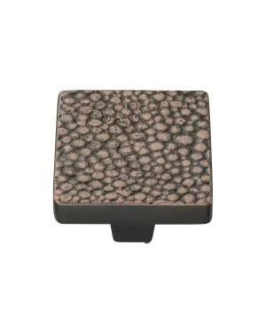 Heritage Brass Cabinet Knob Square Stingray Design 32mm Aged Copper finish