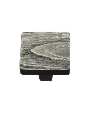 Heritage Brass Cabinet Knob Square Pine Design 32mm Aged Nickel finish