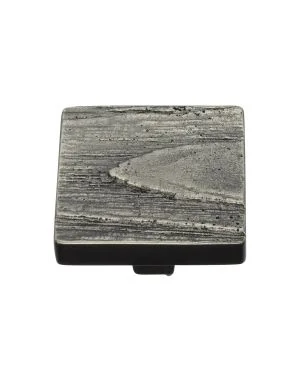 Heritage Brass Cabinet Knob Square Pine Design 38mm Aged Nickel finish