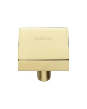 Heritage Brass Cabinet Knob Square Design 32mm Polished Brass finish