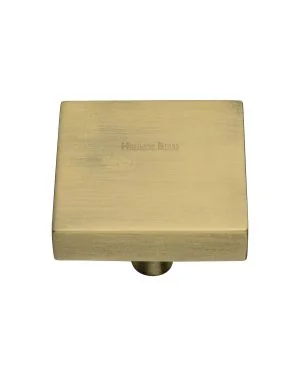 Heritage Brass Cabinet Knob Square Design 38mm Antique Brass finish
