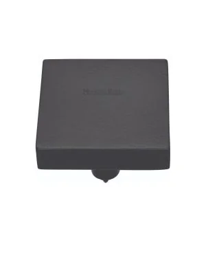 Heritage Brass Cabinet Knob Square Design 38mm Matt Black finish