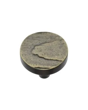 Heritage Brass Cabinet Knob Round Pine Design 32mm Aged Brass finish