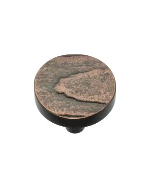 Heritage Brass Cabinet Knob Round Pine Design 32mm Aged Copper finish