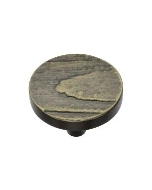Heritage Brass Cabinet Knob Round Pine Design 38mm Aged Brass finish