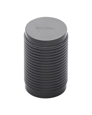 Heritage Brass Cabinet Knob Cylindric Ribbed Design 21mm Matt Bronze finish