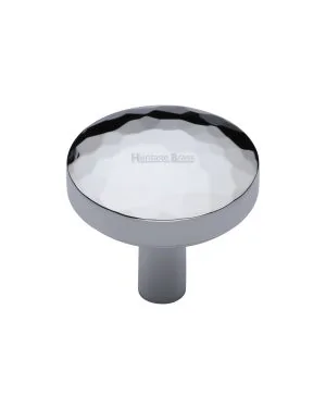 Heritage Brass Cabinet Knob Hammered Design 32mm Polished Chrome finish