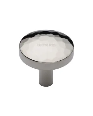 Heritage Brass Cabinet Knob Hammered Design 32mm Polished Nickel finish
