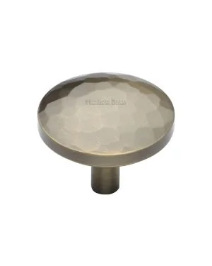 Heritage Brass Cabinet Knob Hammered Design 38mm Antique Brass finish