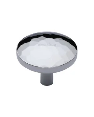 Heritage Brass Cabinet Knob Hammered Design 38mm Polished Chrome finish