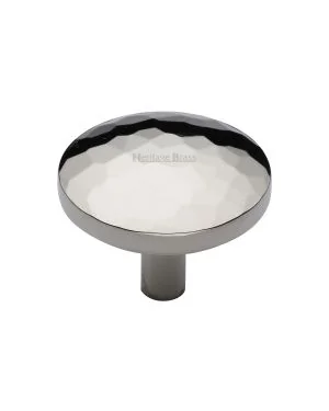 Heritage Brass Cabinet Knob Hammered Design 38mm Polished Nickel finish