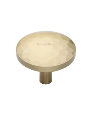 Heritage Brass Cabinet Knob Hammered Design 38mm Satin Brass finish