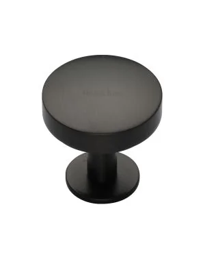 Heritage Brass Cabinet Knob Domed Disc Design with Rose 32mm Matt Bronze finish