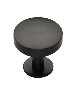 Heritage Brass Cabinet Knob Domed Disc Design with Rose 38mm Matt Bronze finish