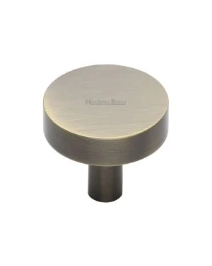 Heritage Brass Cabinet Knob Disc Design 32mm Antique Brass finish