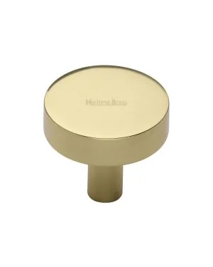 Heritage Brass Cabinet Knob Disc Design 32mm Polished Brass finish