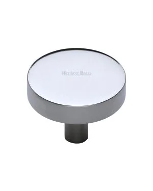 Heritage Brass Cabinet Knob Disc Design 32mm Polished Chrome finish
