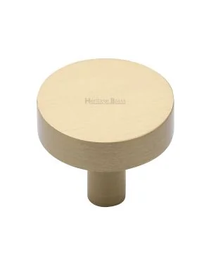 Heritage Brass Cabinet Knob Disc Design 32mm Satin Brass finish