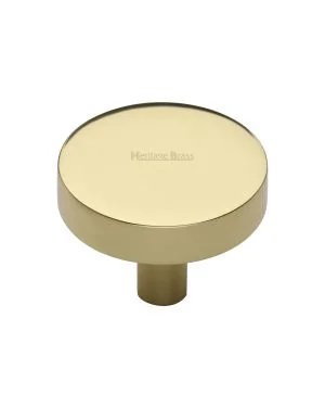 Heritage Brass Cabinet Knob Disc Design 38mm Polished Brass finish
