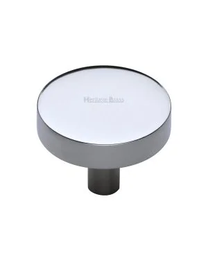 Heritage Brass Cabinet Knob Disc Design 38mm Polished Chrome finish