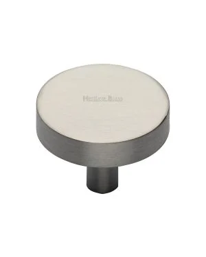 Heritage Brass Cabinet Knob Disc Design 38mm Satin Nickel finish