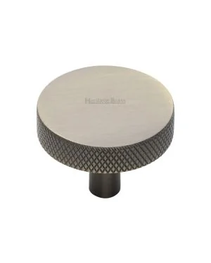Heritage Brass Cabinet Knob Knurled Disc Design 38mm Antique Brass finish