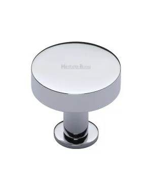 Heritage Brass Cabinet Knob Disc Design with Base 32mm Polished Chrome finish