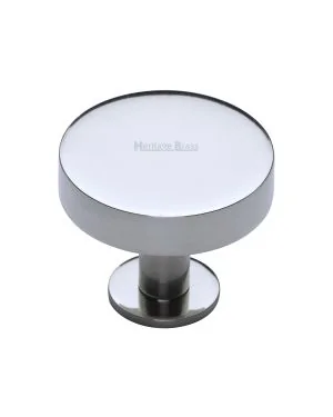 Heritage Brass Cabinet Knob Disc Design with Base 38mm Polished Chrome finish