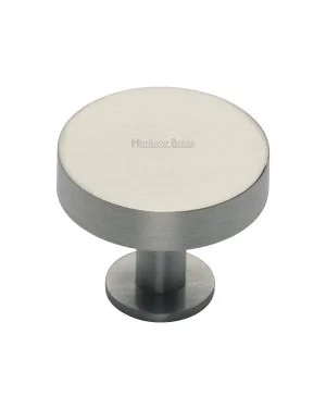 Heritage Brass Cabinet Knob Disc Design with Base 38mm Satin Nickel finish