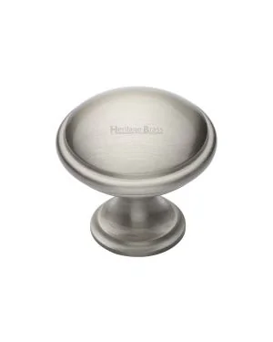 Heritage Brass Cabinet Knob Domed Design 32mm Satin Nickel finish