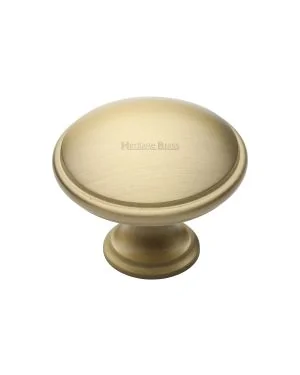 Heritage Brass Cabinet Knob Domed Design 38mm Satin Brass finish