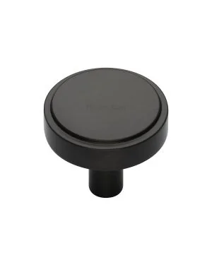 Heritage Brass Cabinet Knob Stepped Disc Design 32mm Matt Bronze finish