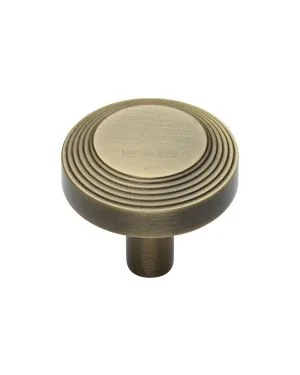 Heritage Brass Cabinet Knob Ridge Design 32mm Antique Brass finishUK Registered Design Number 6194410