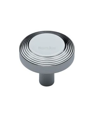 Heritage Brass Cabinet Knob Ridge Design 32mm Polished Chrome finishUK Registered Design Number 6194410