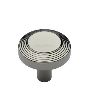 Heritage Brass Cabinet Knob Ridge Design 32mm Polished Nickel finishUK Registered Design Number 6194410