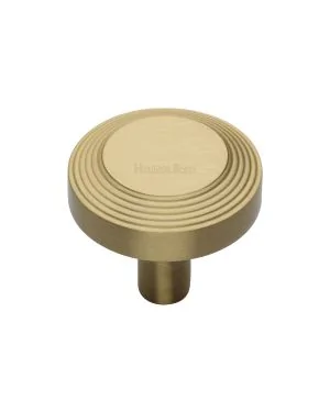Heritage Brass Cabinet Knob Ridge Design 32mm Satin Brass finishUK Registered Design Number 6194410