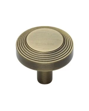 Heritage Brass Cabinet Knob Ridge Design 38mm Antique Brass finishUK Registered Design Number 6194410