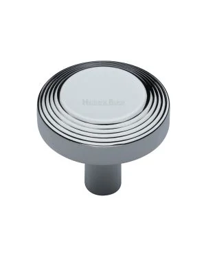 Heritage Brass Cabinet Knob Ridge Design 38mm Polished Chrome finishUK Registered Design Number 6194410