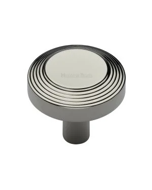 Heritage Brass Cabinet Knob Ridge Design 38mm Polished Nickel finishUK Registered Design Number 6194410
